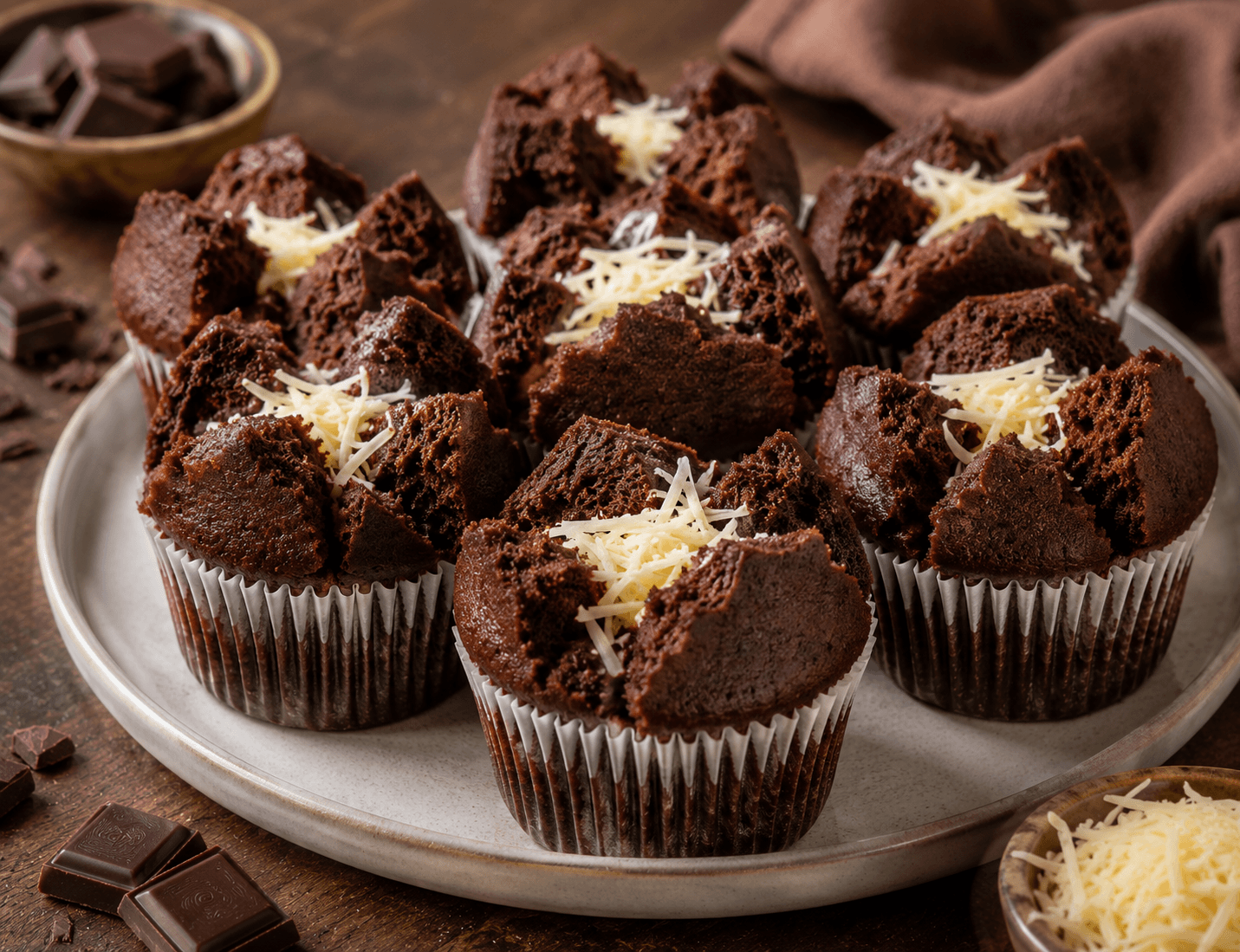 Brownies Kukus Mekar Coklat Keju Moist