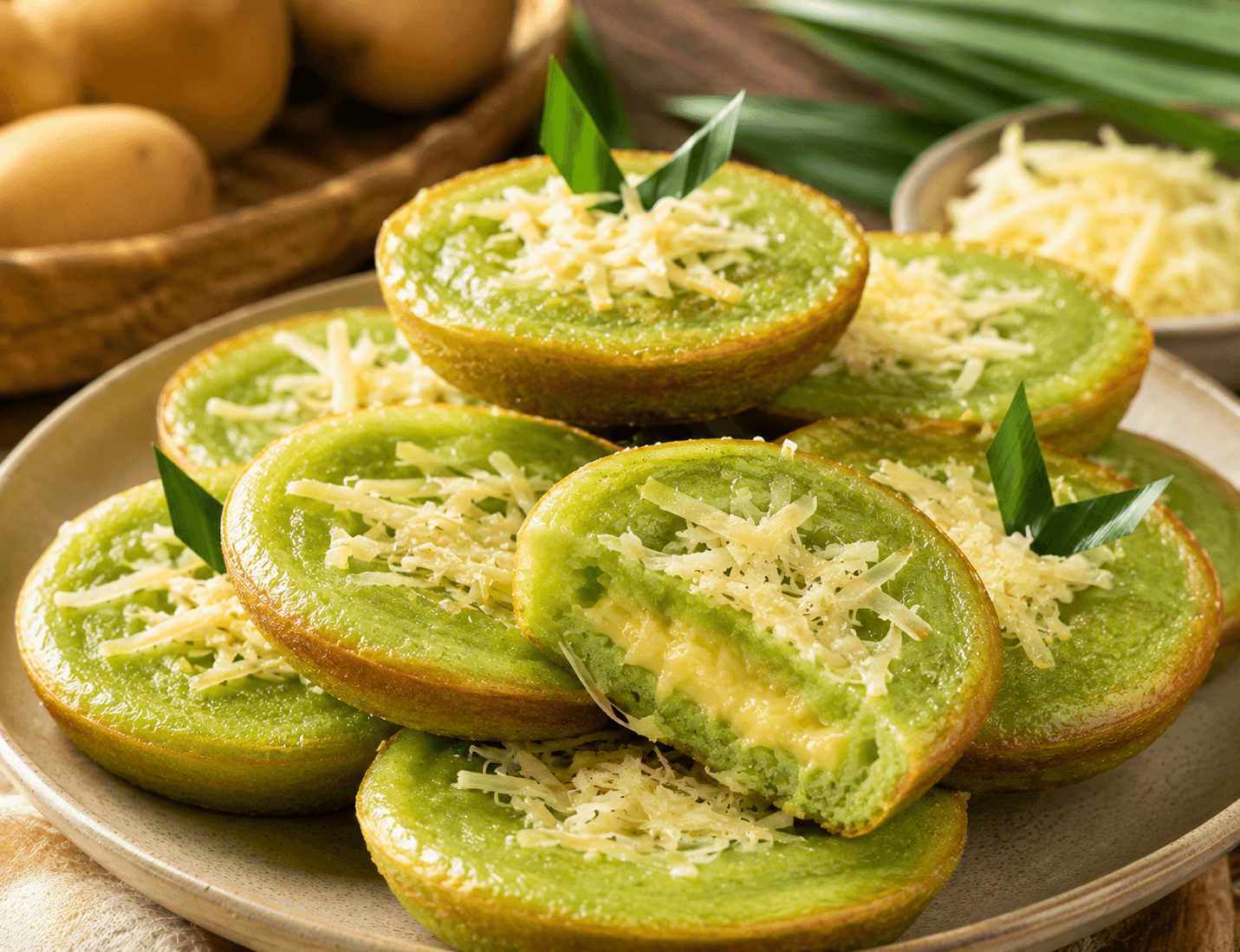 Kue Lumpur Kentang Pandan Keju: Lembut dan Gurih untuk Camilan Sore