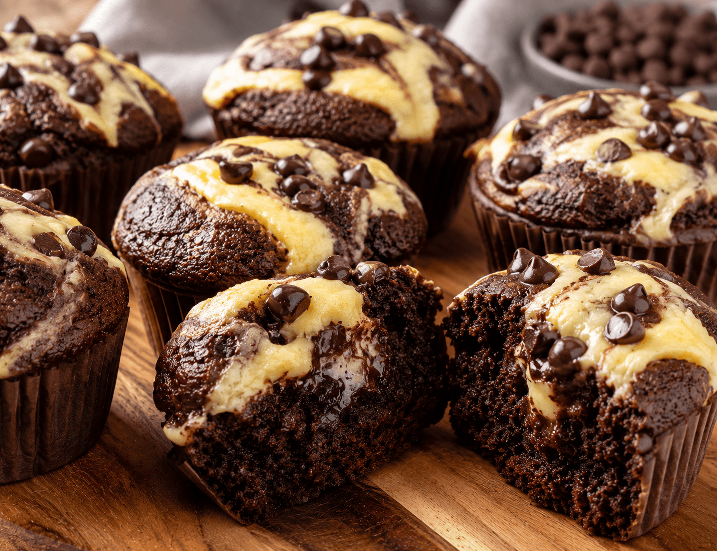 Muffin Cokelat Keju Lembap Tanpa Mixer