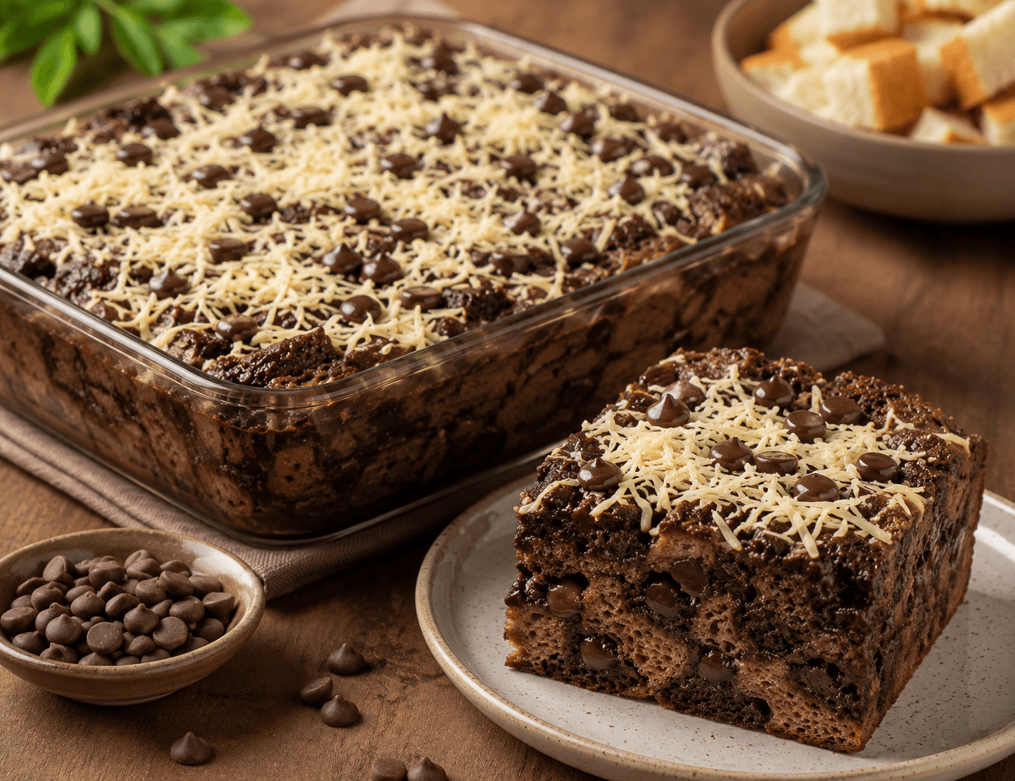 Puding Roti Tawar Cokelat Keju: Dessert Praktis, Manis, Gurih Bikin Nagih!