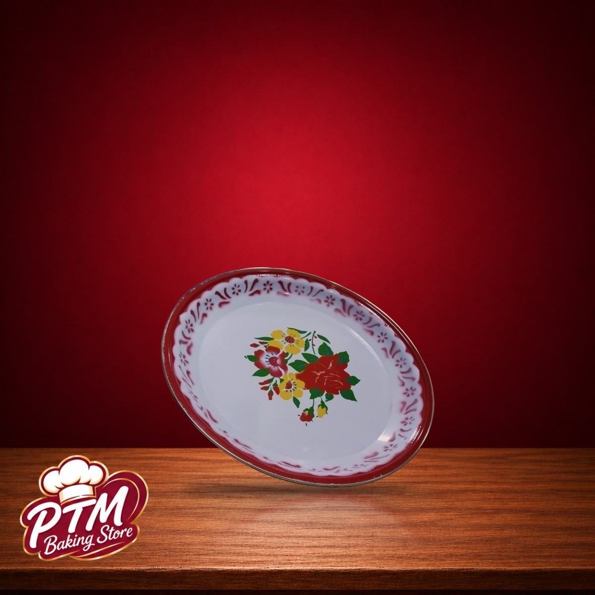 Nampan Enamel/bunga  50Cm